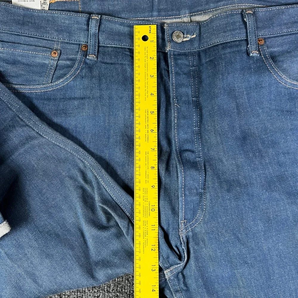 Levi's 501XX‎ Original Fit Blue Jeans Button Fly Mens Measures Size 42x30 Baggy